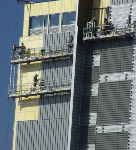 Scaffold set up on building